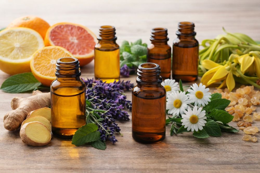Eterisk ingefärsolja med citrus, lavendel, pepparmynta och kamomill